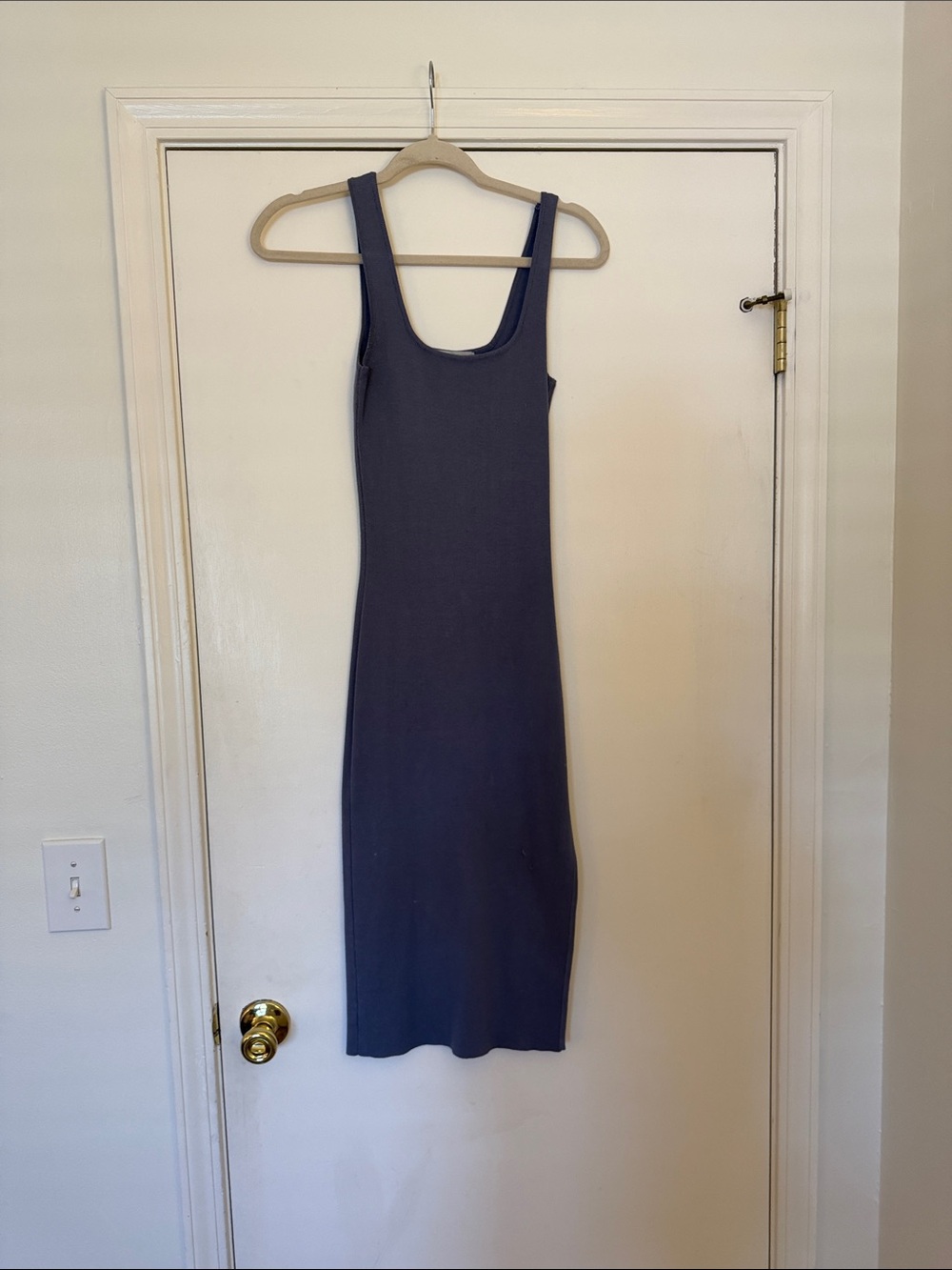 Essential Navy Scoop Neck Midi Dress